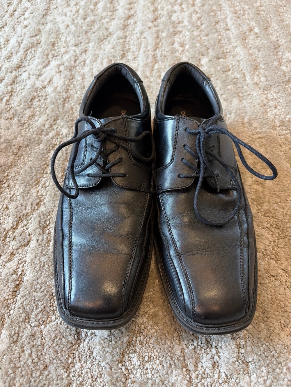 Dockers Men's Black Leather Lace-Up Dress Shoes